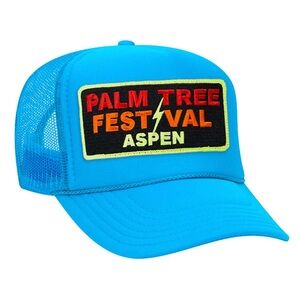 Palm Tree Festival Aspen Blue Trucker Hat